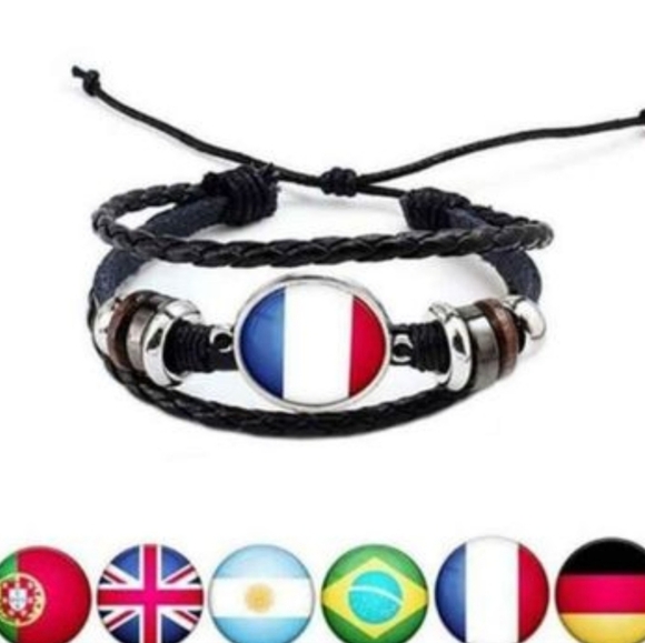 NWOT National Flag adjustable Unisex leather bracelet - Picture 6 of 11
